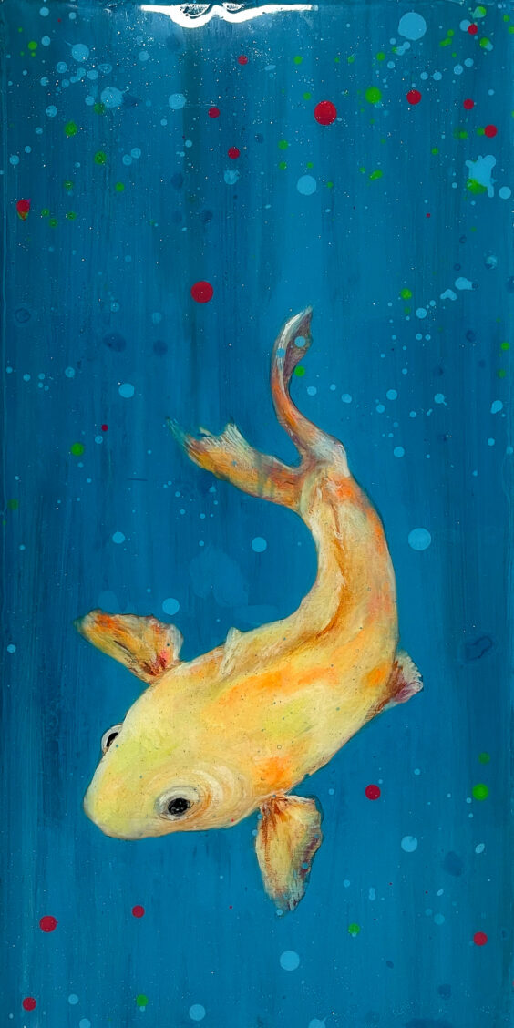 Koi on Blue