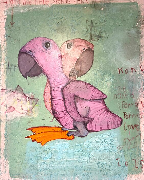 Naked porno parrot love